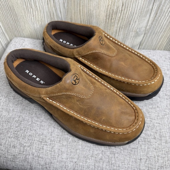 Roper Men\'s Tan Slip-On Leather Loafers main image 5